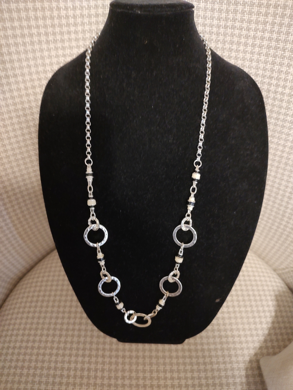 White House Black Market Silver-Tone Open Ring Necklace